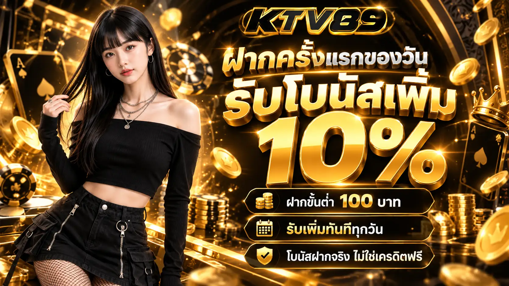 KTV89 โปรฝากครั้งแรกของวัน รับโบนัสเพิ่ม 10%
